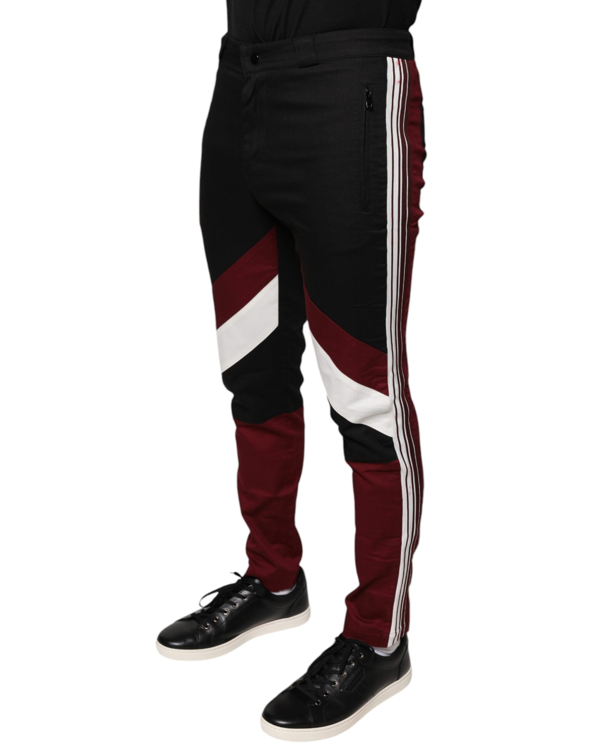 Dolce & Gabbana Multicolor Stripe Skinny Cotton Pants by Dolce & Gabbana