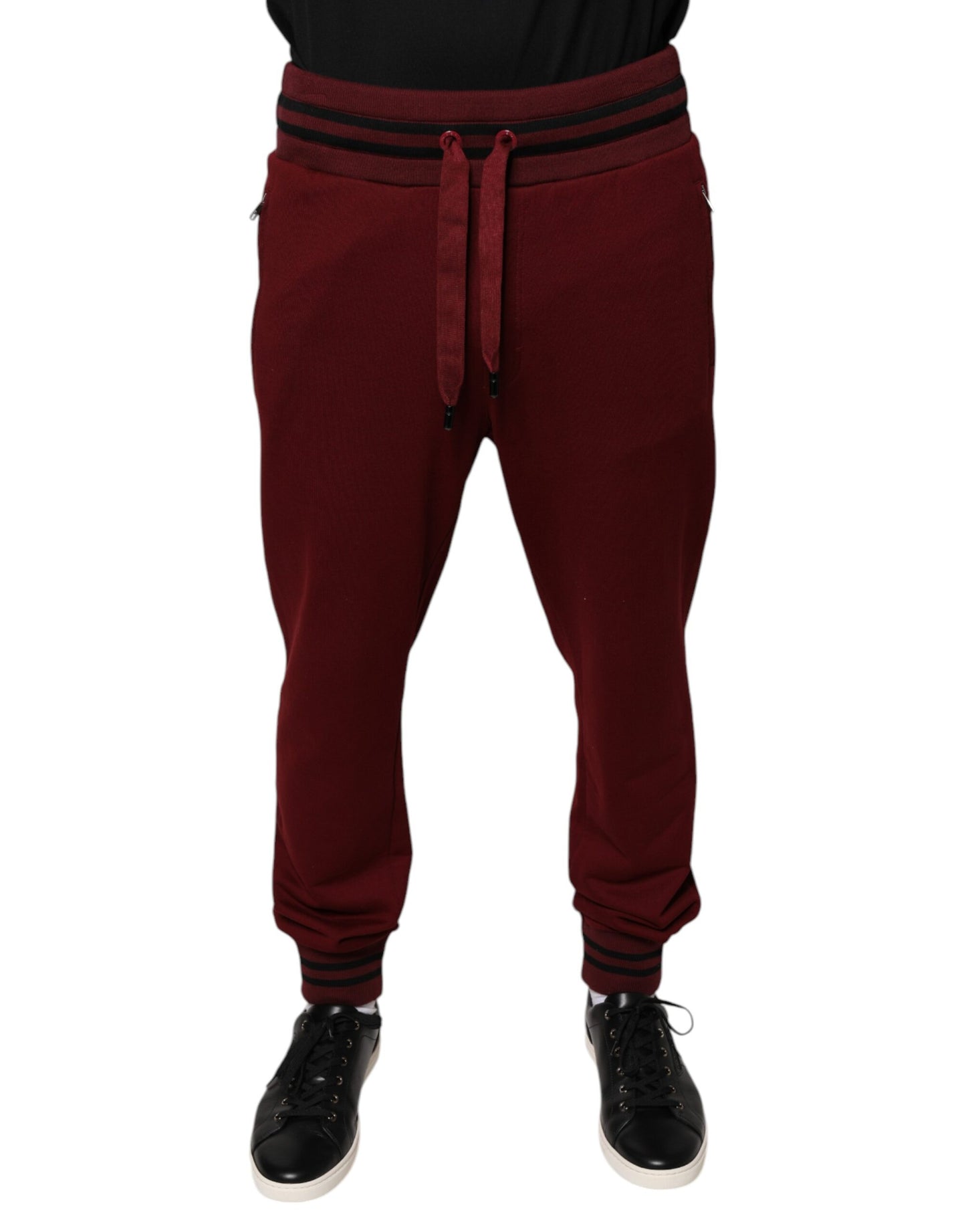 Dolce & Gabbana Dark Red Cotton Men Jogger Sweatpants Pants by Dolce & Gabbana