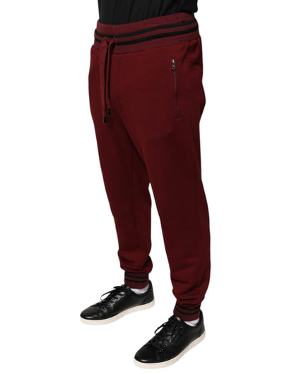 Dolce & Gabbana Dark Red Cotton Men Jogger Sweatpants Pants by Dolce & Gabbana