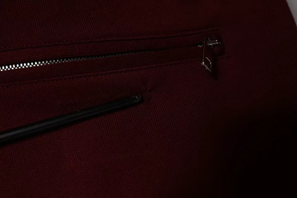 Dolce & Gabbana Dark Red Cotton Men Jogger Sweatpants Pants by Dolce & Gabbana