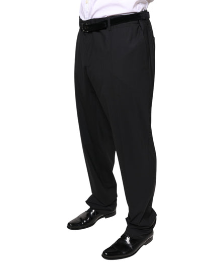 Dolce & Gabbana Black Wool Men Formal Dress Pants by Dolce & Gabbana