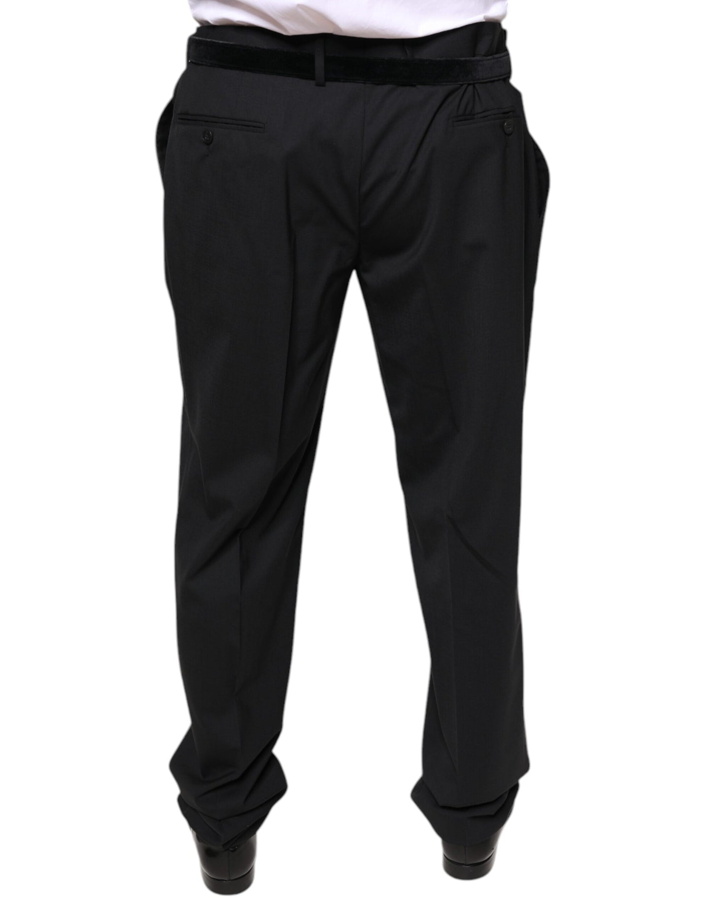 Dolce & Gabbana Black Wool Men Formal Dress Pants by Dolce & Gabbana