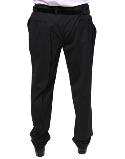 Dolce & Gabbana Black Wool Men Formal Dress Pants by Dolce & Gabbana