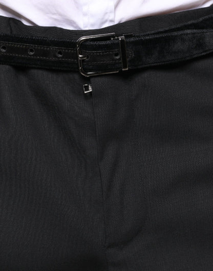 Dolce & Gabbana Black Wool Men Formal Dress Pants by Dolce & Gabbana