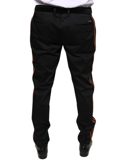 Dolce & Gabbana Black Cotton Stretch Skinny Men Dress Pants by Dolce & Gabbana