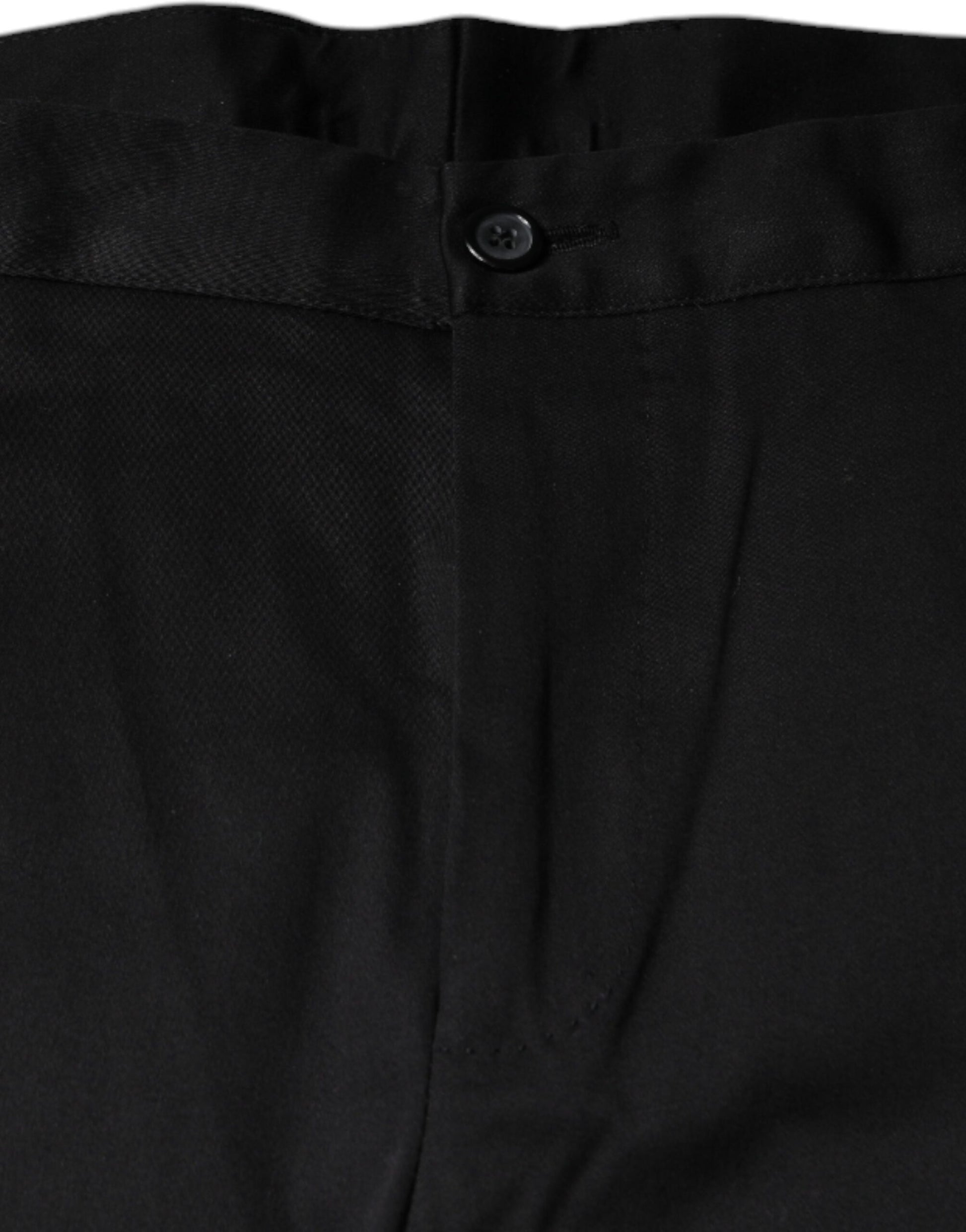 Dolce & Gabbana Black Cotton Stretch Skinny Men Dress Pants by Dolce & Gabbana
