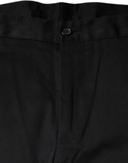 Dolce & Gabbana Black Cotton Stretch Skinny Men Dress Pants by Dolce & Gabbana