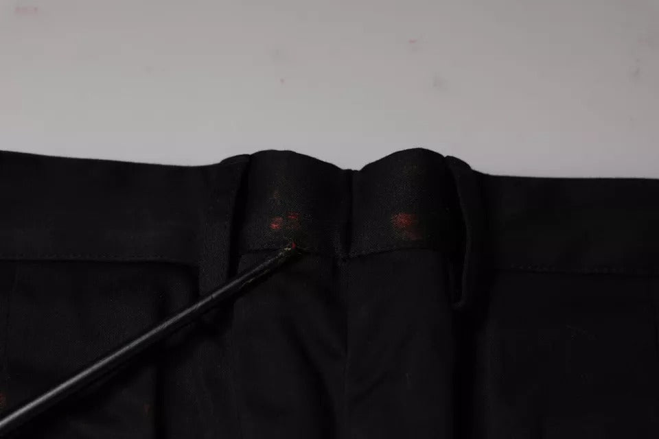 Dolce & Gabbana Black Cotton Stretch Skinny Men Dress Pants by Dolce & Gabbana