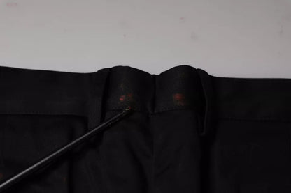 Dolce & Gabbana Black Cotton Stretch Skinny Men Dress Pants by Dolce & Gabbana