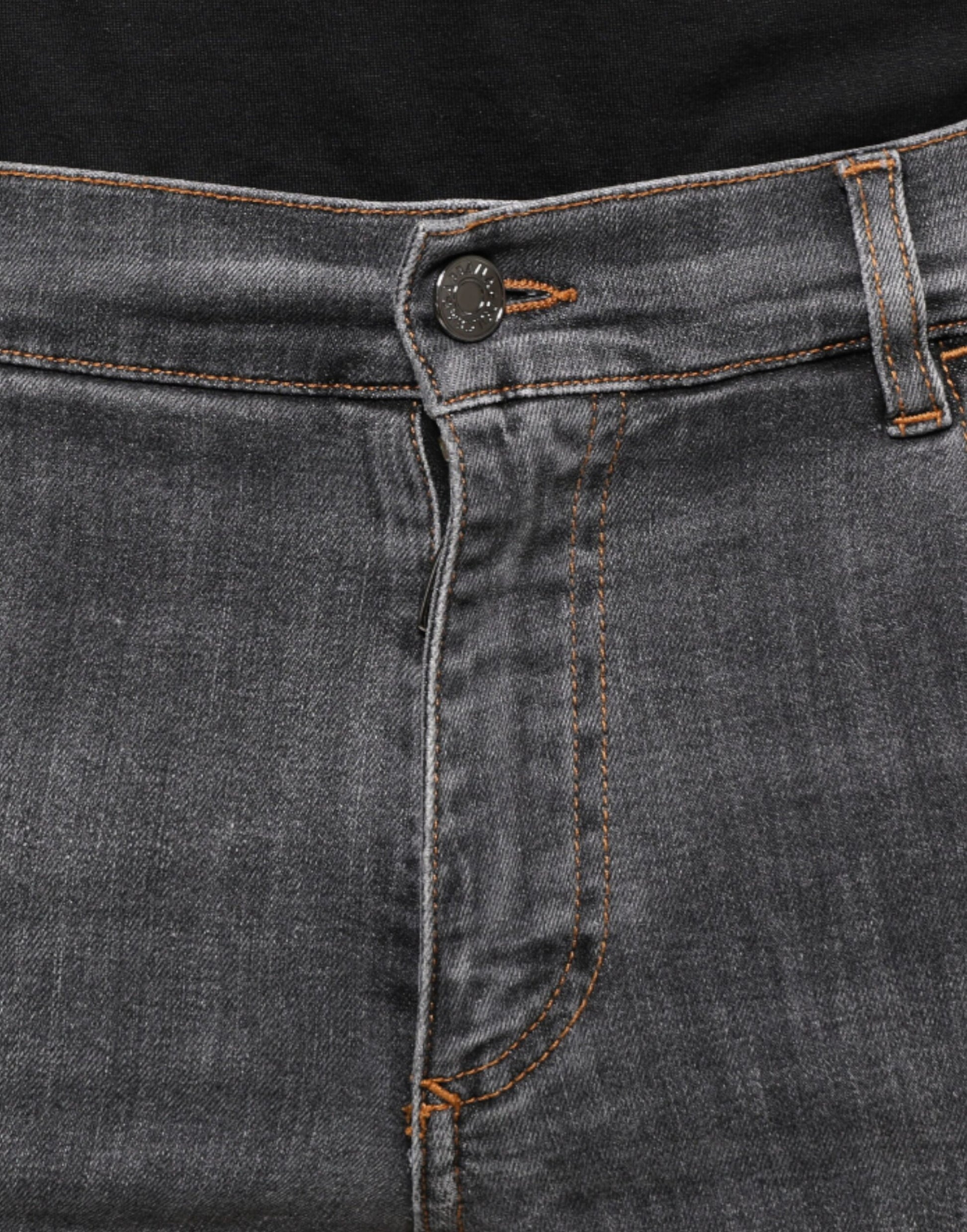 Dolce & Gabbana Dark Gray Cotton Stretch Skinny Denim Jeans by Dolce & Gabbana