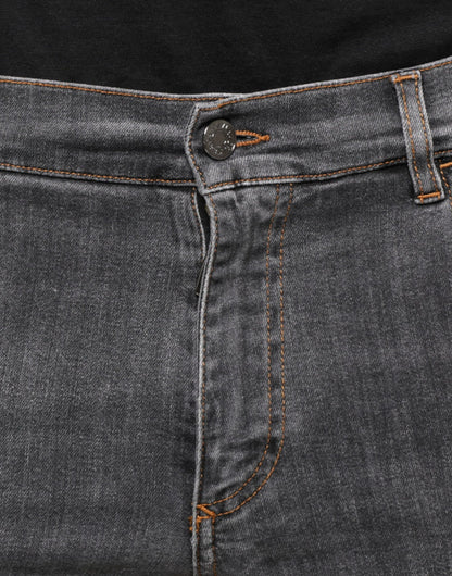 Dolce & Gabbana Dark Gray Cotton Stretch Skinny Denim Jeans by Dolce & Gabbana