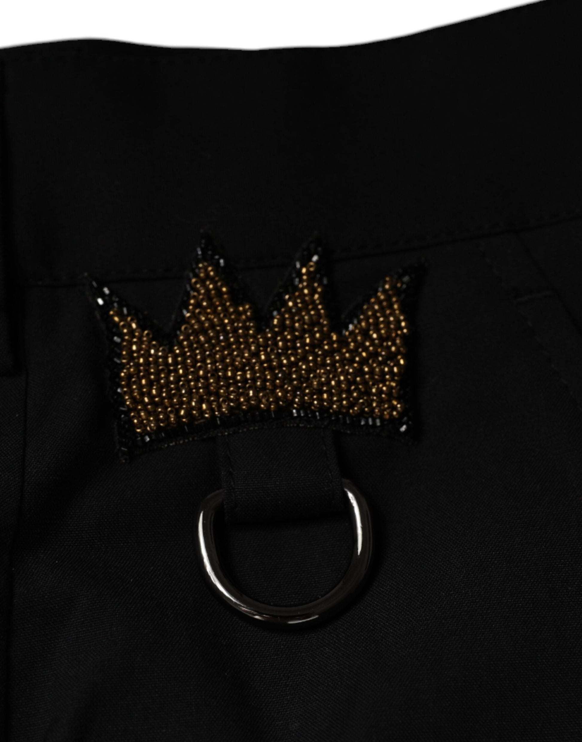 Dolce & Gabbana Black Crown Cotton Dress Pants by Dolce & Gabbana