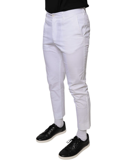 Dolce & Gabbana White Cotton Skinny Dress Pants by Dolce & Gabbana