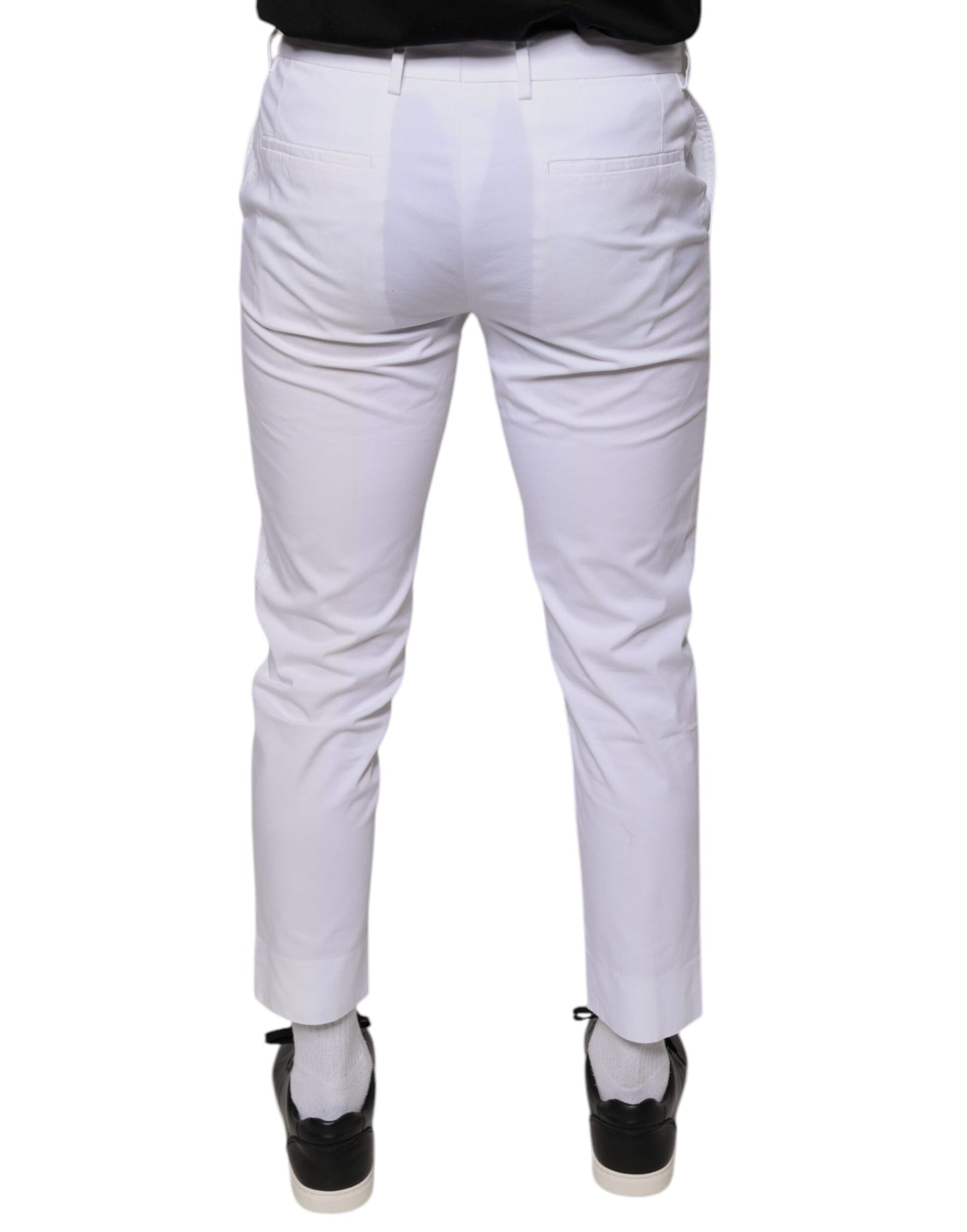 Dolce & Gabbana White Cotton Skinny Dress Pants by Dolce & Gabbana