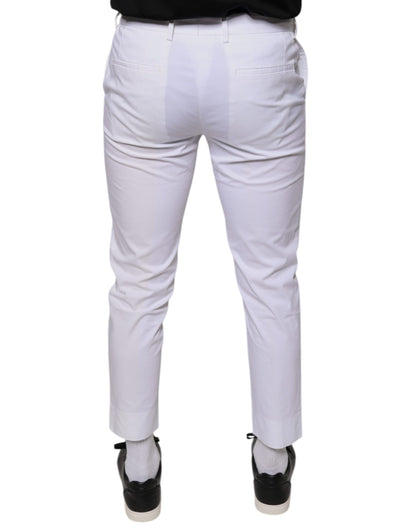 Dolce & Gabbana White Cotton Skinny Dress Pants by Dolce & Gabbana