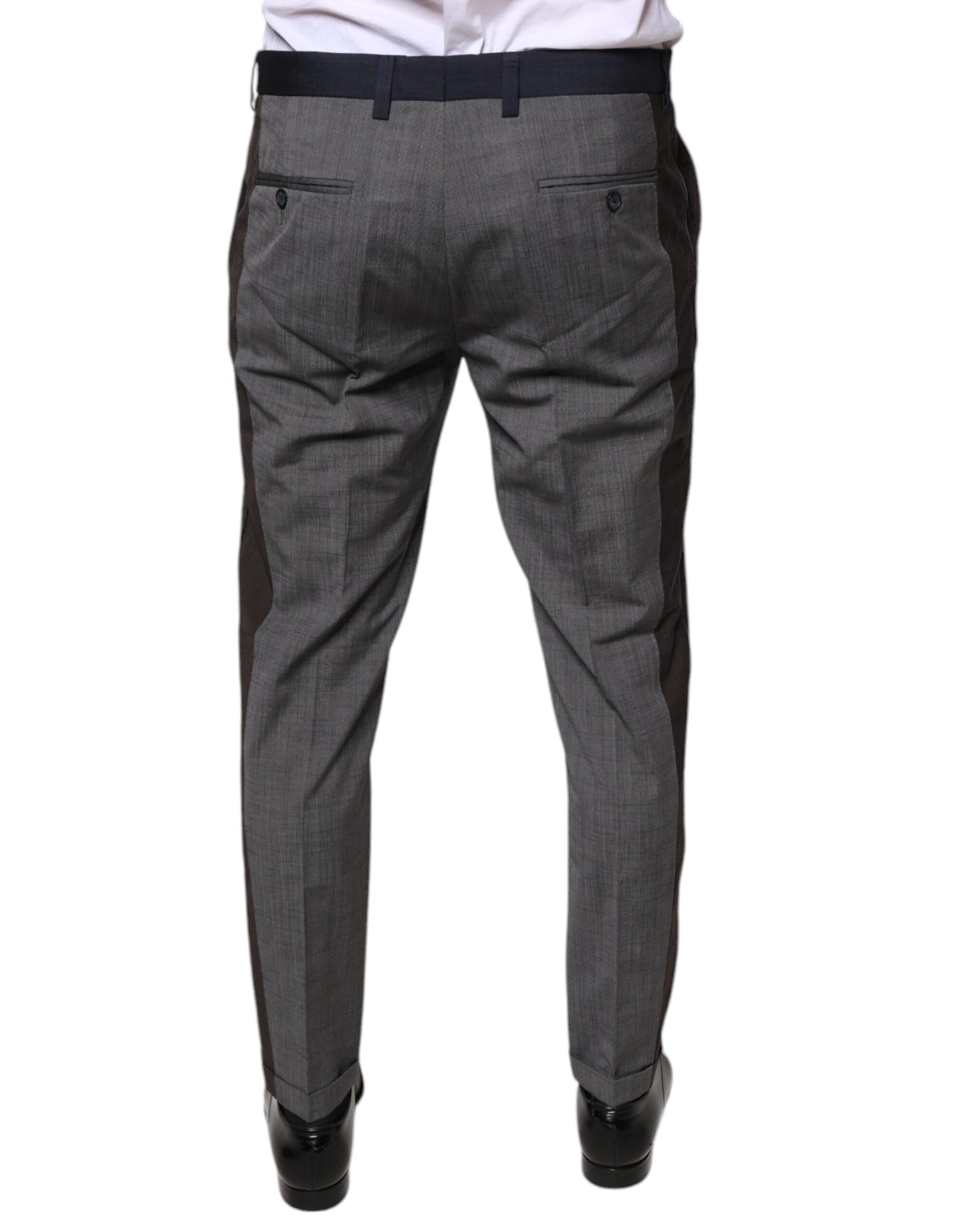 Dolce & Gabbana Black Cotton Wool Formal Dress Pants by Dolce & Gabbana