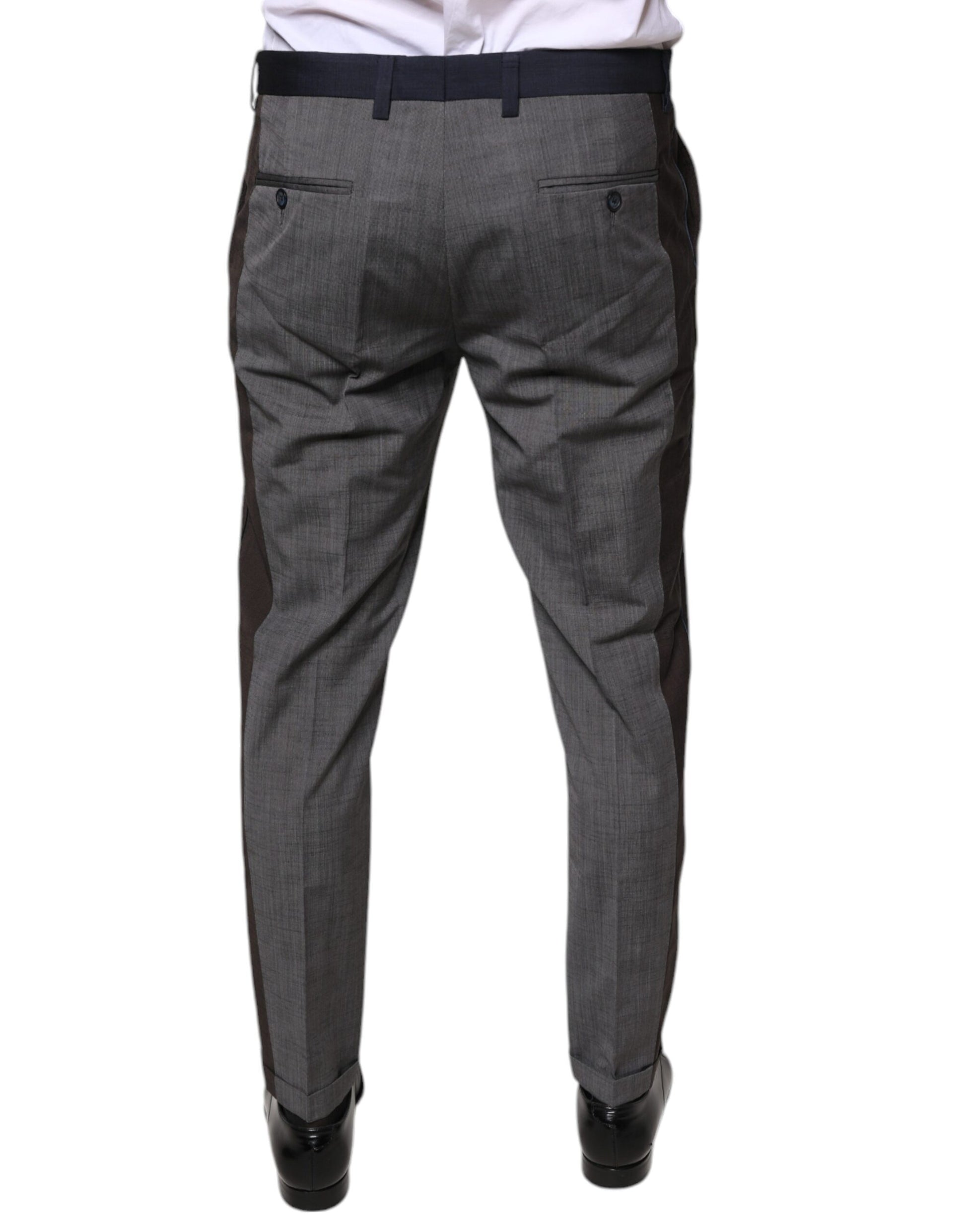 Dolce & Gabbana Black Cotton Wool Formal Dress Pants by Dolce & Gabbana