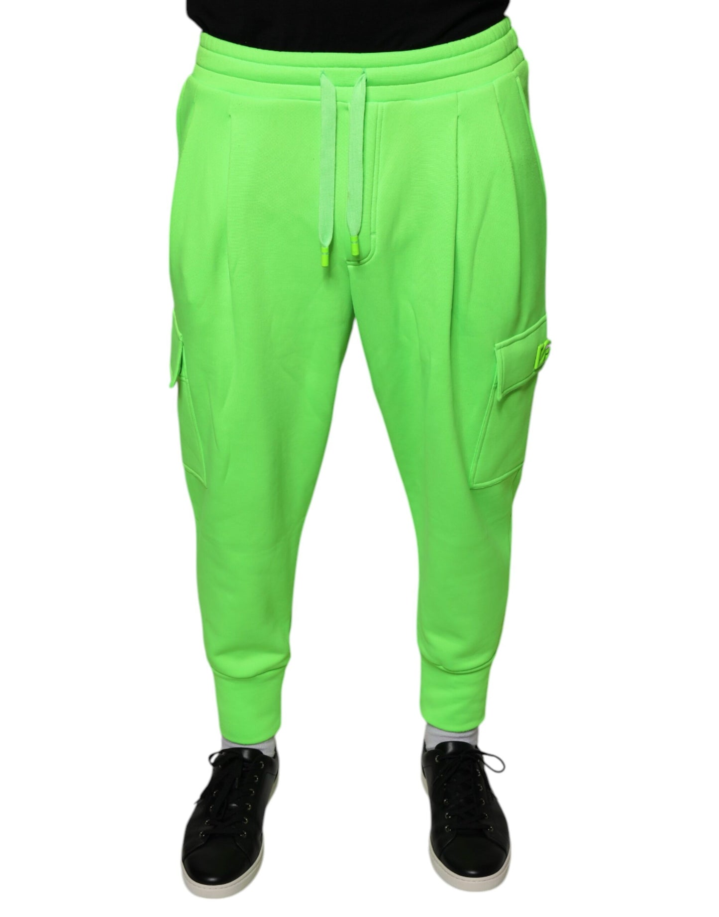 Dolce & Gabbana Neon Green Polyester Cargo Jogger Sweatpants Pants by Dolce & Gabbana