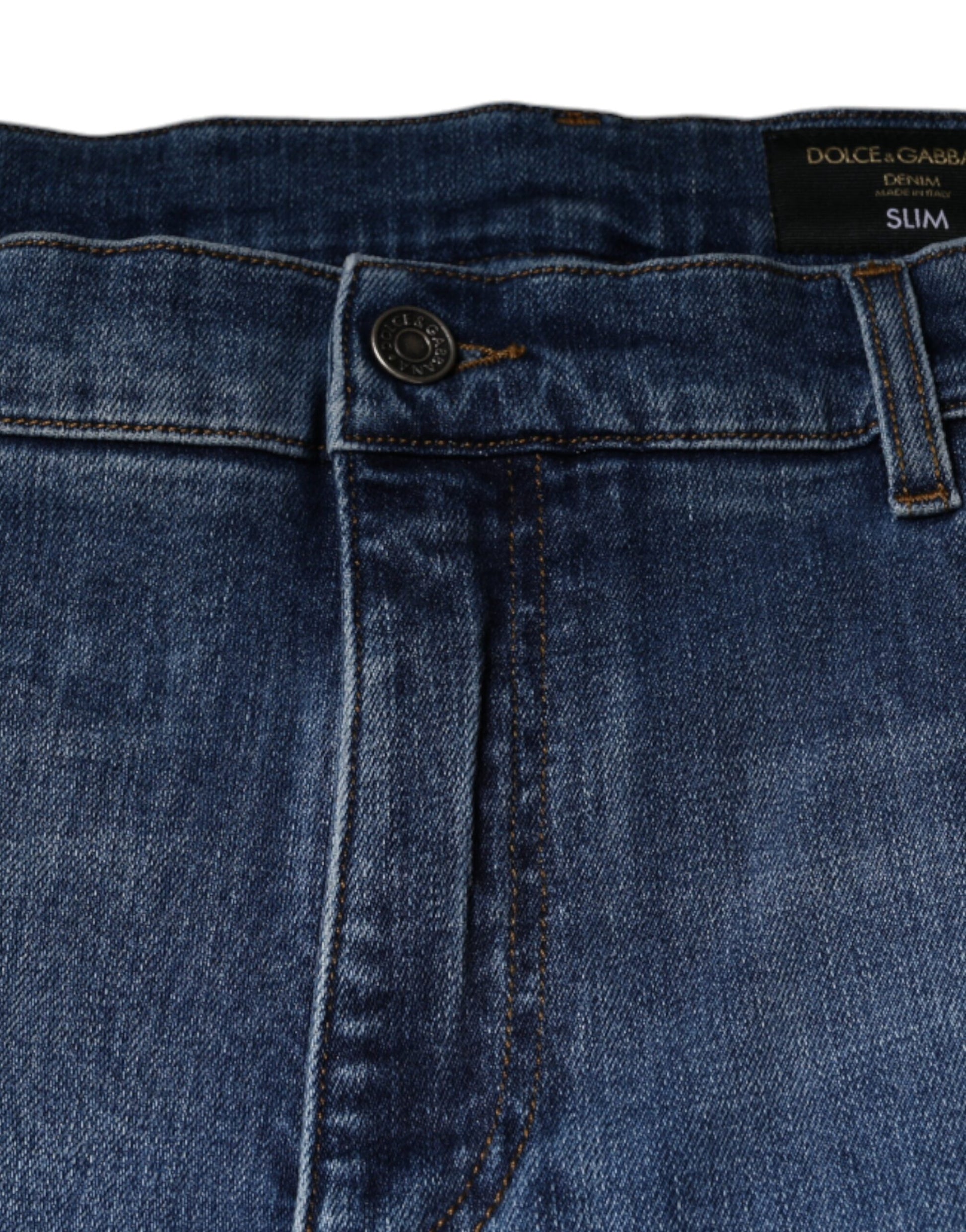 Dolce & Gabbana Blue Washed Cotton Stretch Men Denim Jeans by Dolce & Gabbana