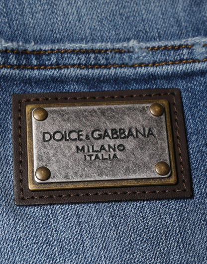 Dolce & Gabbana Blue Washed Cotton Stretch Men Denim Jeans by Dolce & Gabbana