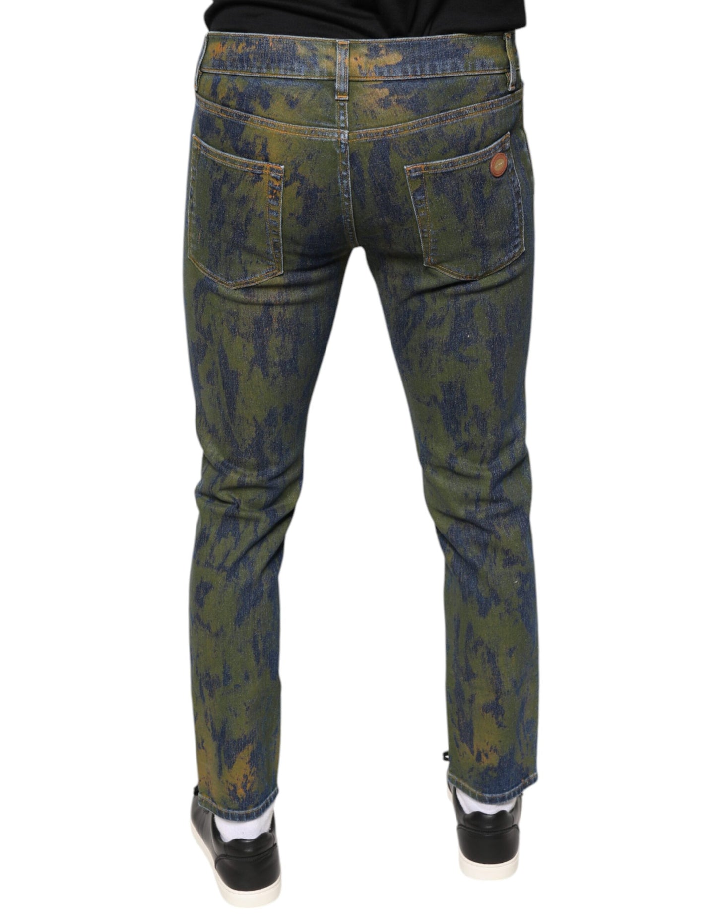 Dolce & Gabbana Blue Cotton Dye Slim Fit Men Denim Jeans by Dolce & Gabbana