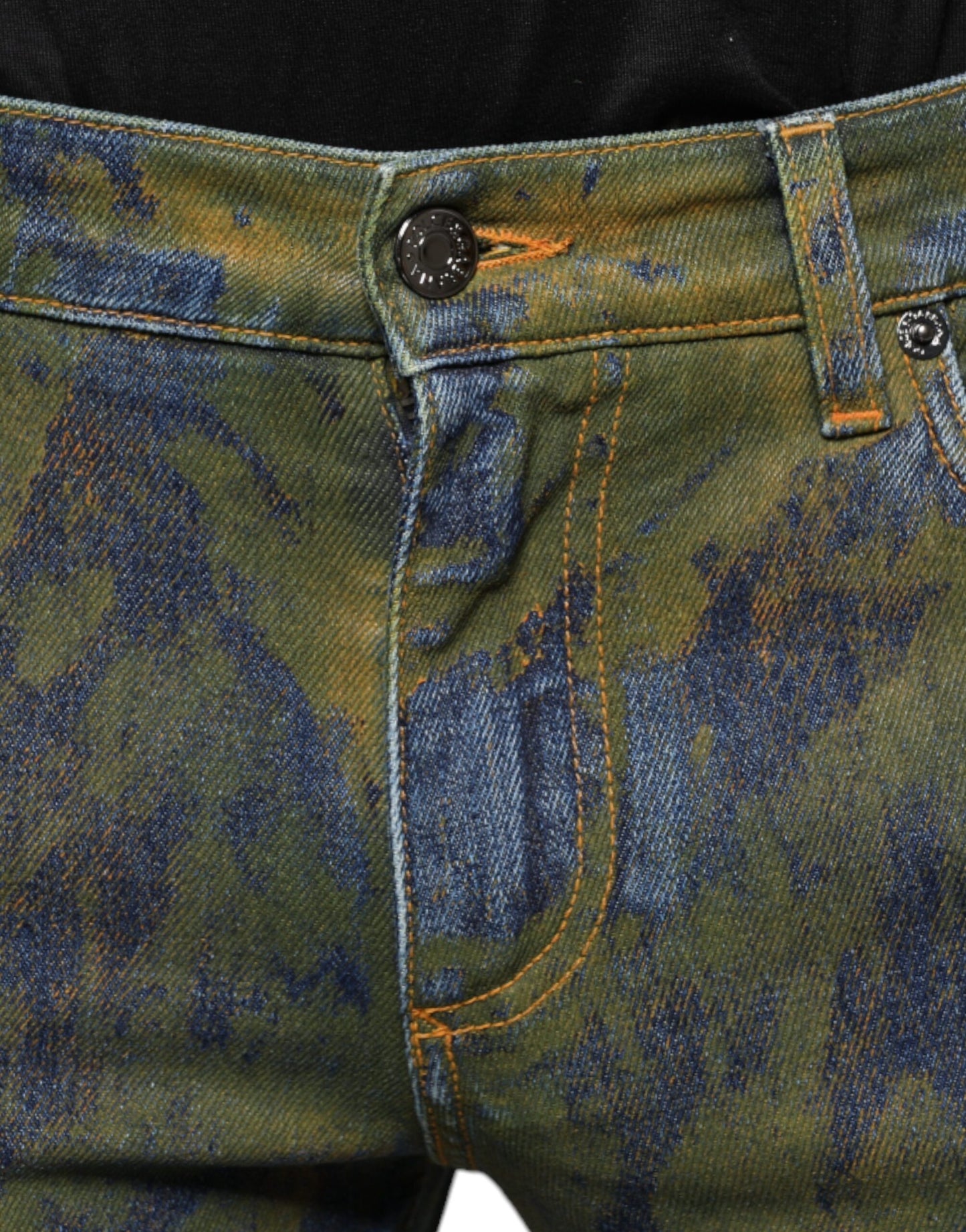 Dolce & Gabbana Blue Cotton Dye Slim Fit Men Denim Jeans by Dolce & Gabbana