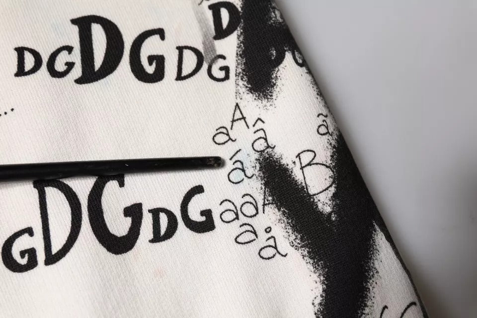 Dolce & Gabbana White Printed Cotton Jogger Sweatpants Pants by Dolce & Gabbana