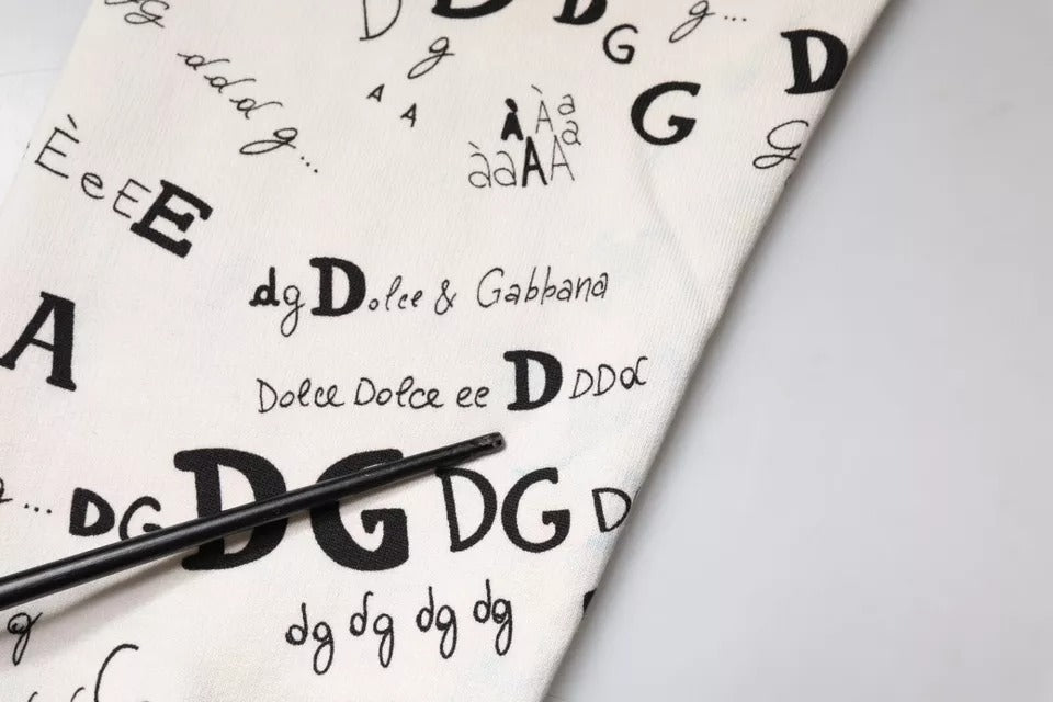 Dolce & Gabbana White Printed Cotton Jogger Sweatpants Pants by Dolce & Gabbana