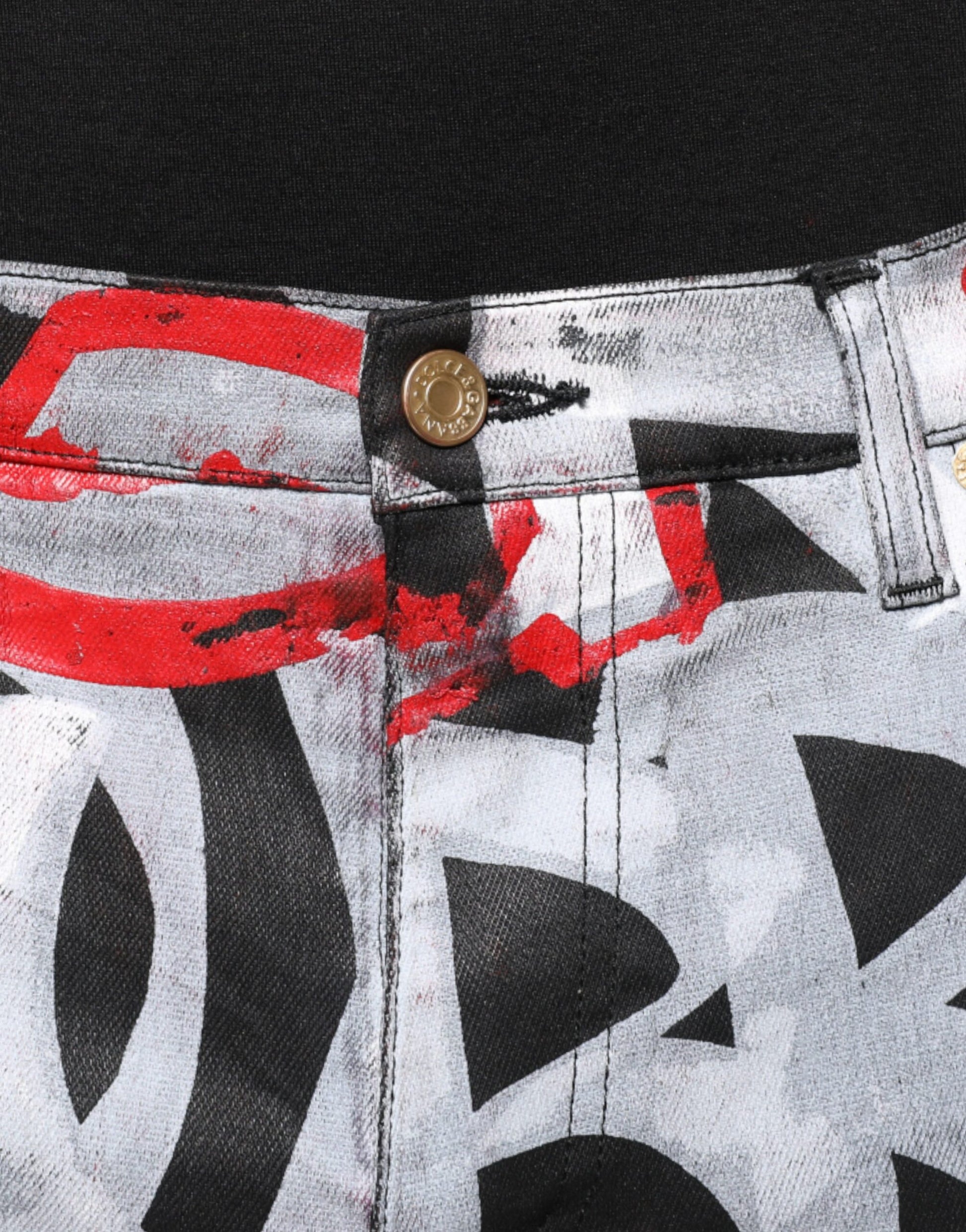 Dolce & Gabbana Multicolor Cotton Monogram Skinny Denim Jeans by Dolce & Gabbana