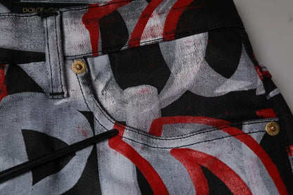 Dolce & Gabbana Multicolor Cotton Monogram Skinny Denim Jeans by Dolce & Gabbana