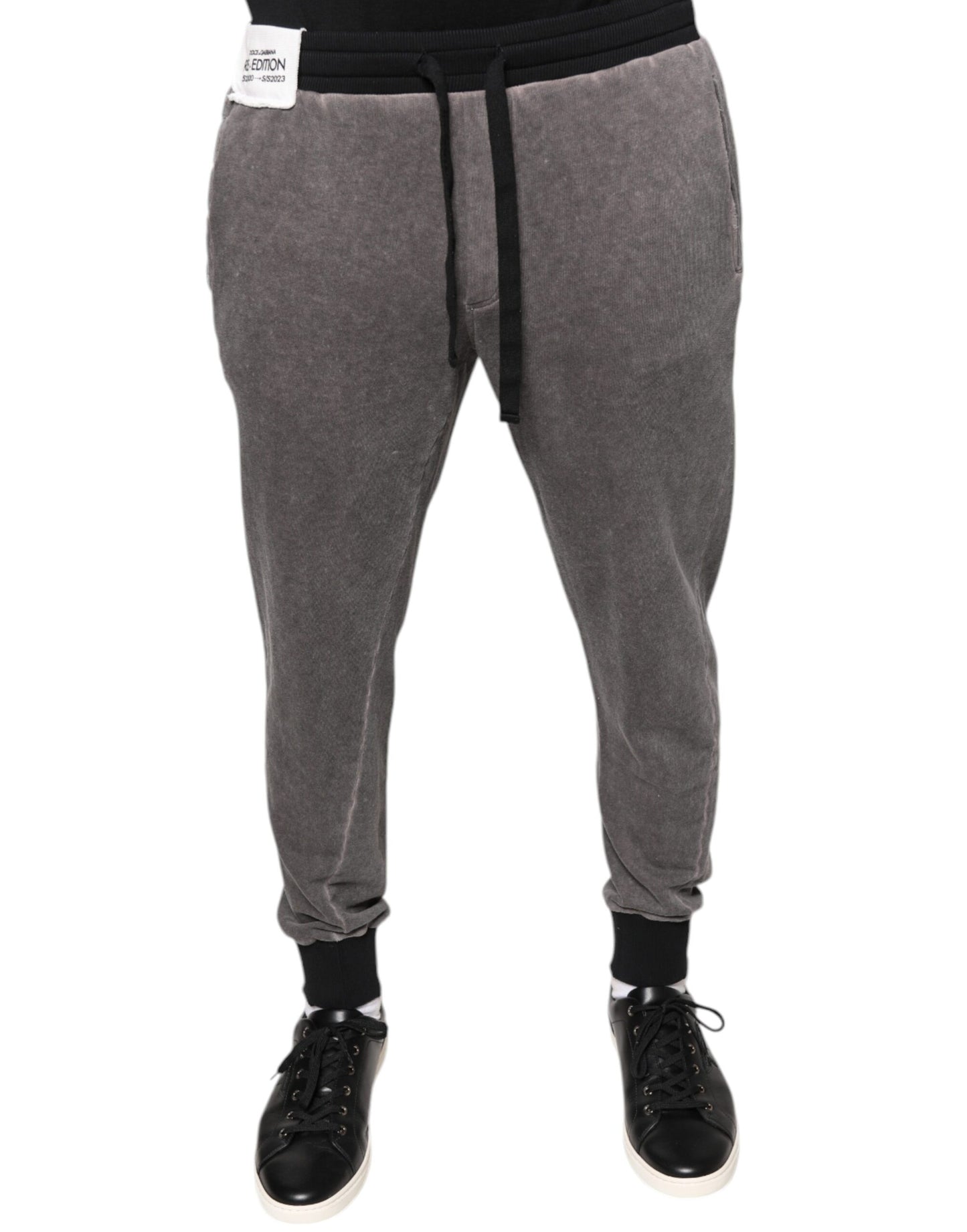 Dolce & Gabbana Gray Cotton Jogger Jogging Pants by Dolce & Gabbana