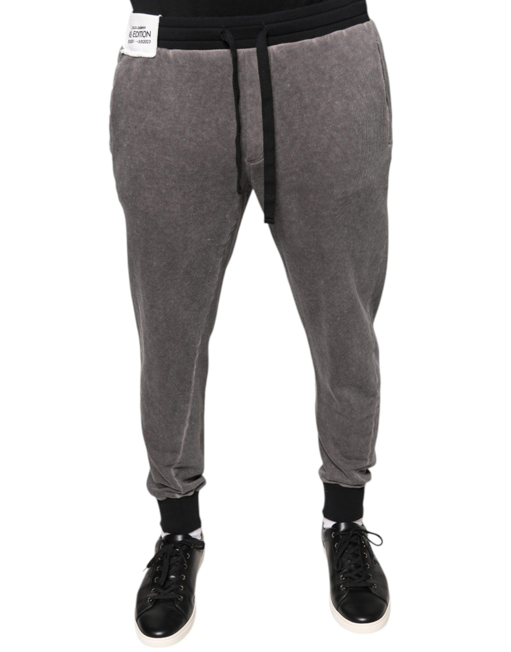 Dolce & Gabbana Gray Cotton Jogger Jogging Pants by Dolce & Gabbana