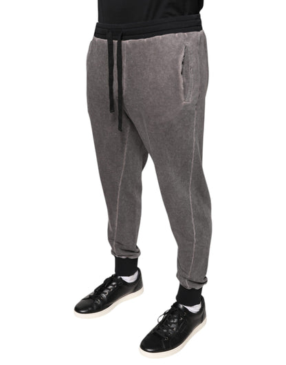 Dolce & Gabbana Gray Cotton Jogger Jogging Pants by Dolce & Gabbana