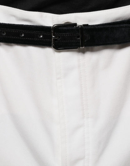 Brunello Cucinelli White Cotton Men Dress Tapered Pants by Brunello Cucinelli