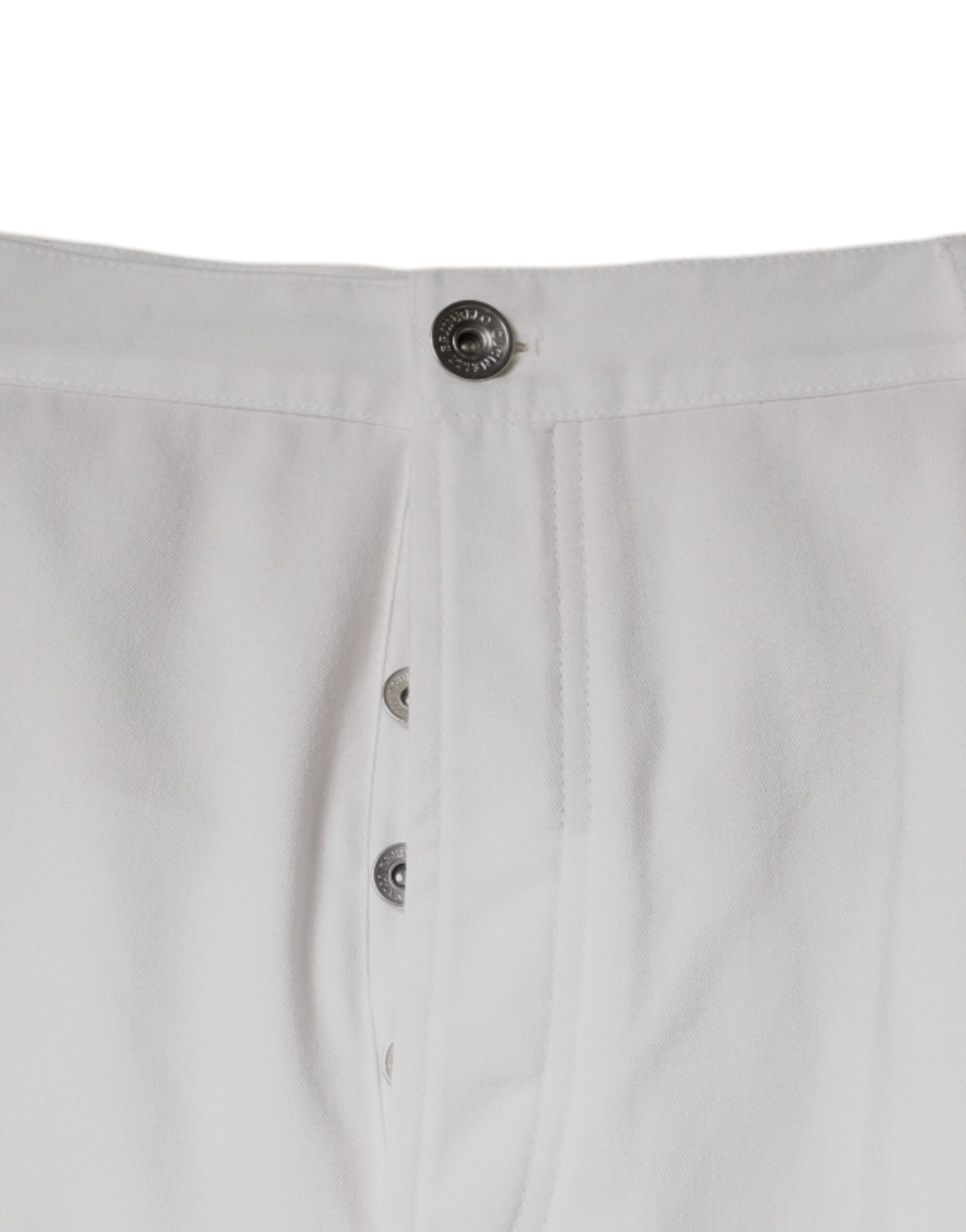 Brunello Cucinelli White Cotton Men Dress Tapered Pants by Brunello Cucinelli