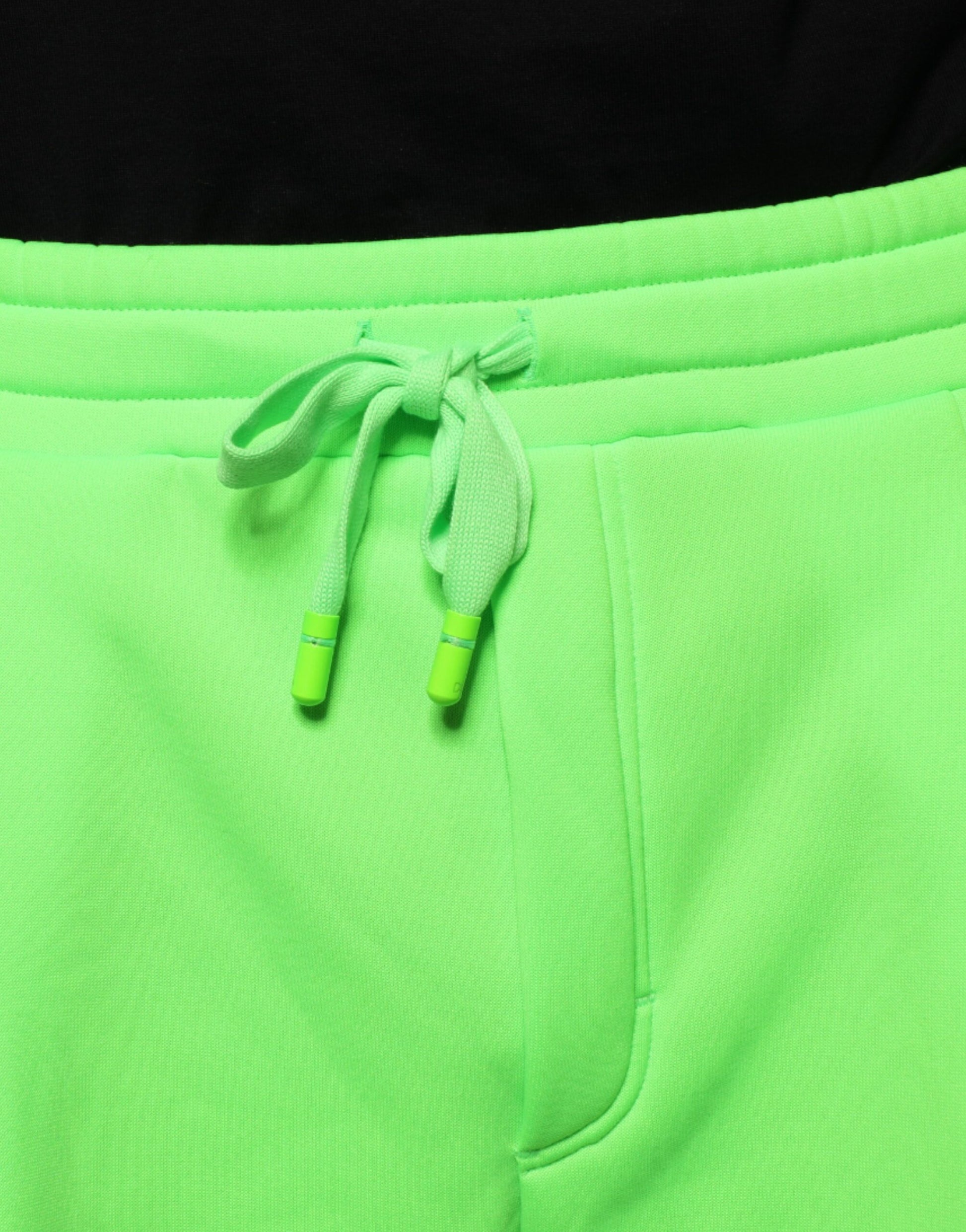 Dolce & Gabbana Neon Green Polyester Cargo Jogger Sweatpants Pants by Dolce & Gabbana
