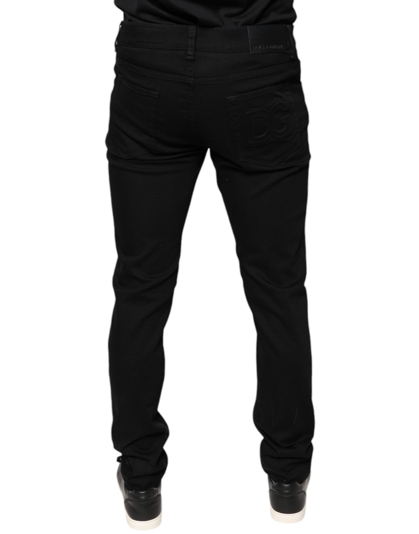 Dolce & Gabbana Black Cotton Stretch Skinny Men Denim Jeans by Dolce & Gabbana