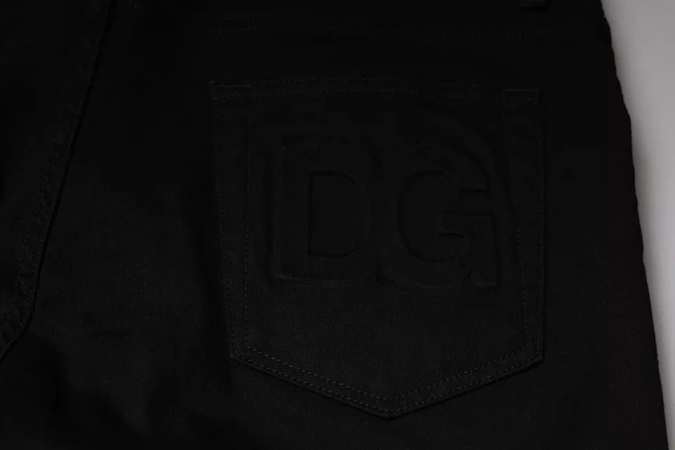 Dolce & Gabbana Black Cotton Stretch Skinny Men Denim Jeans by Dolce & Gabbana