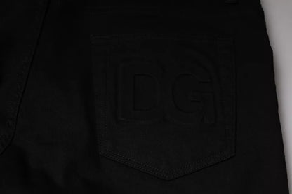 Dolce & Gabbana Black Cotton Stretch Skinny Men Denim Jeans by Dolce & Gabbana