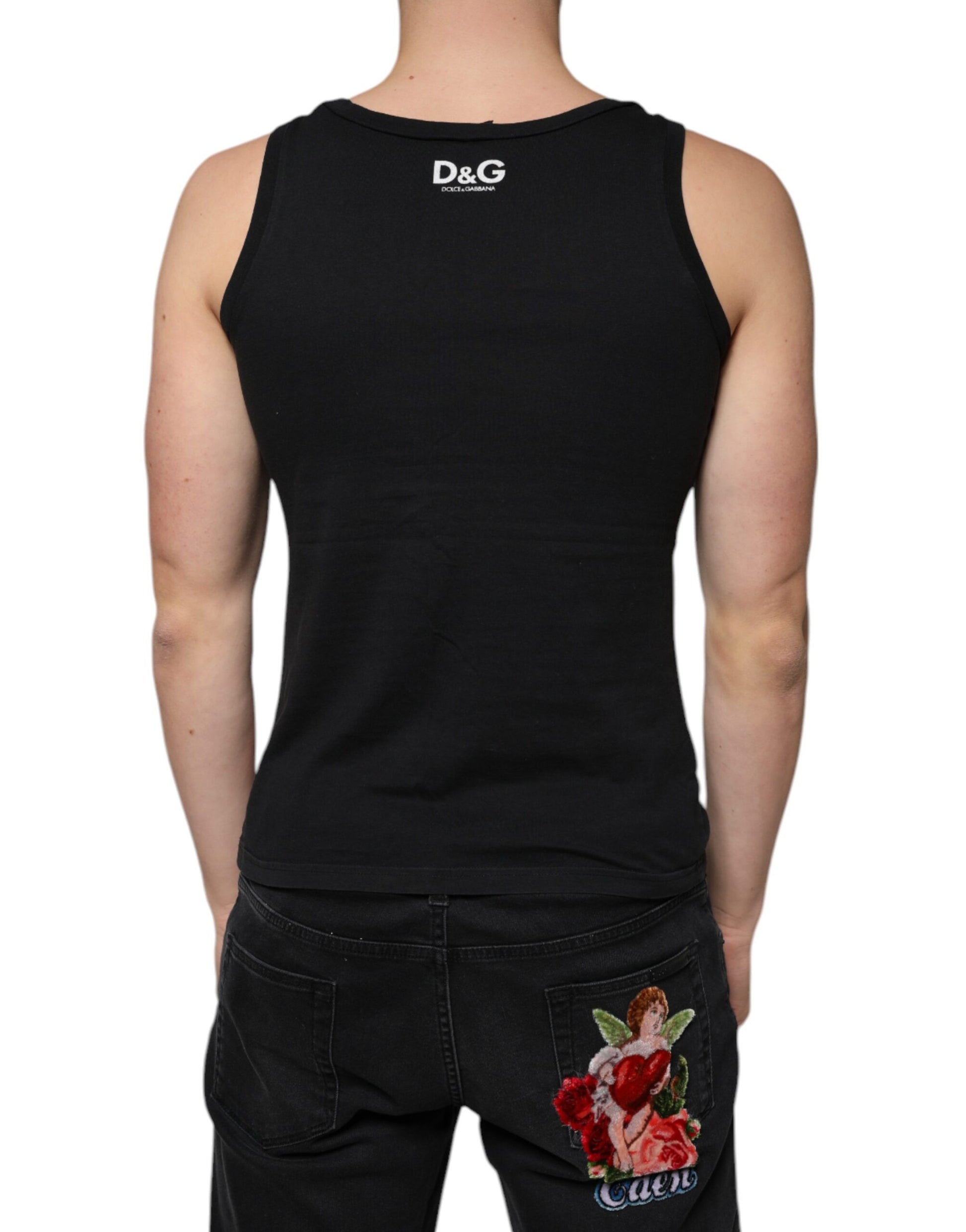 Dolce & Gabbana Black Cotton Tank Sleeveless Men T-shirt by Dolce & Gabbana