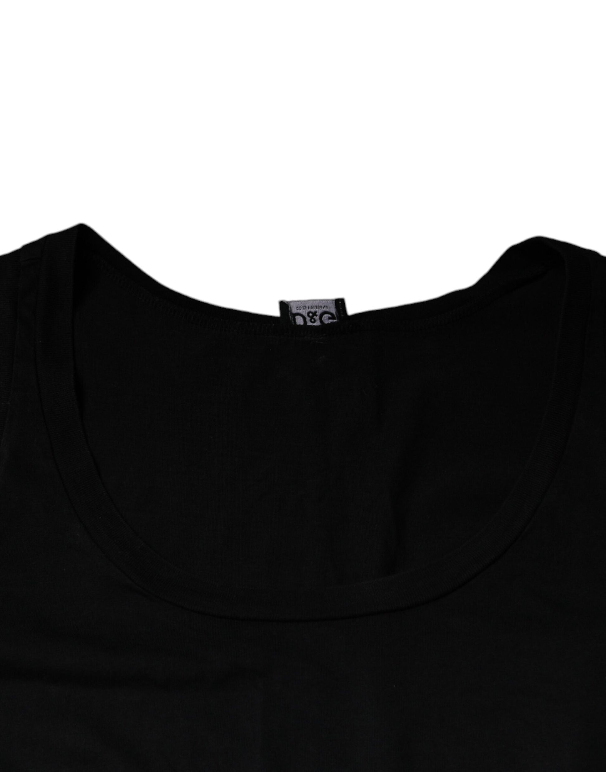 Dolce & Gabbana Black Cotton Tank Sleeveless Men T-shirt by Dolce & Gabbana