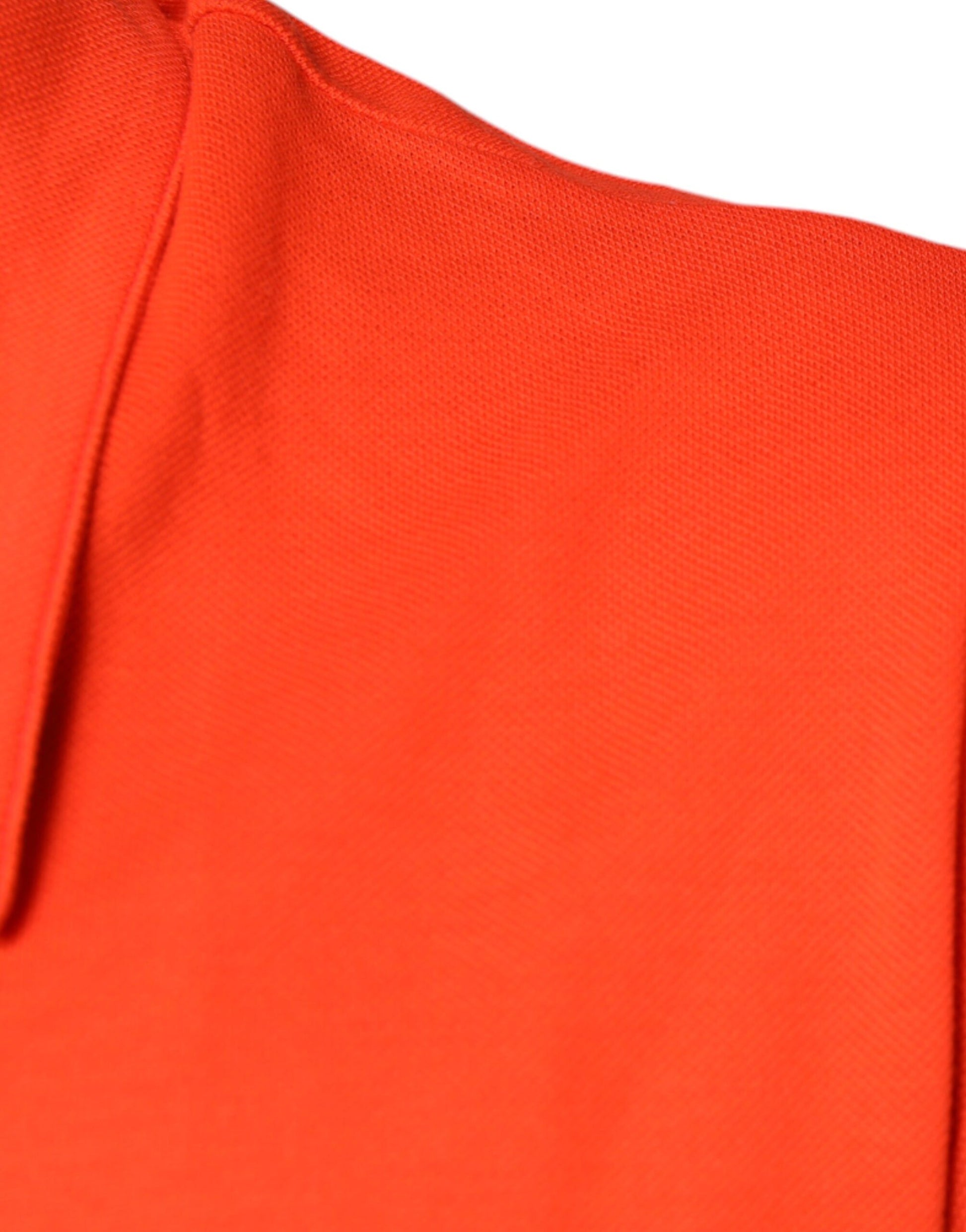 Dolce & Gabbana Orange Cotton Button Down Casual Polo Shirt by Dolce & Gabbana