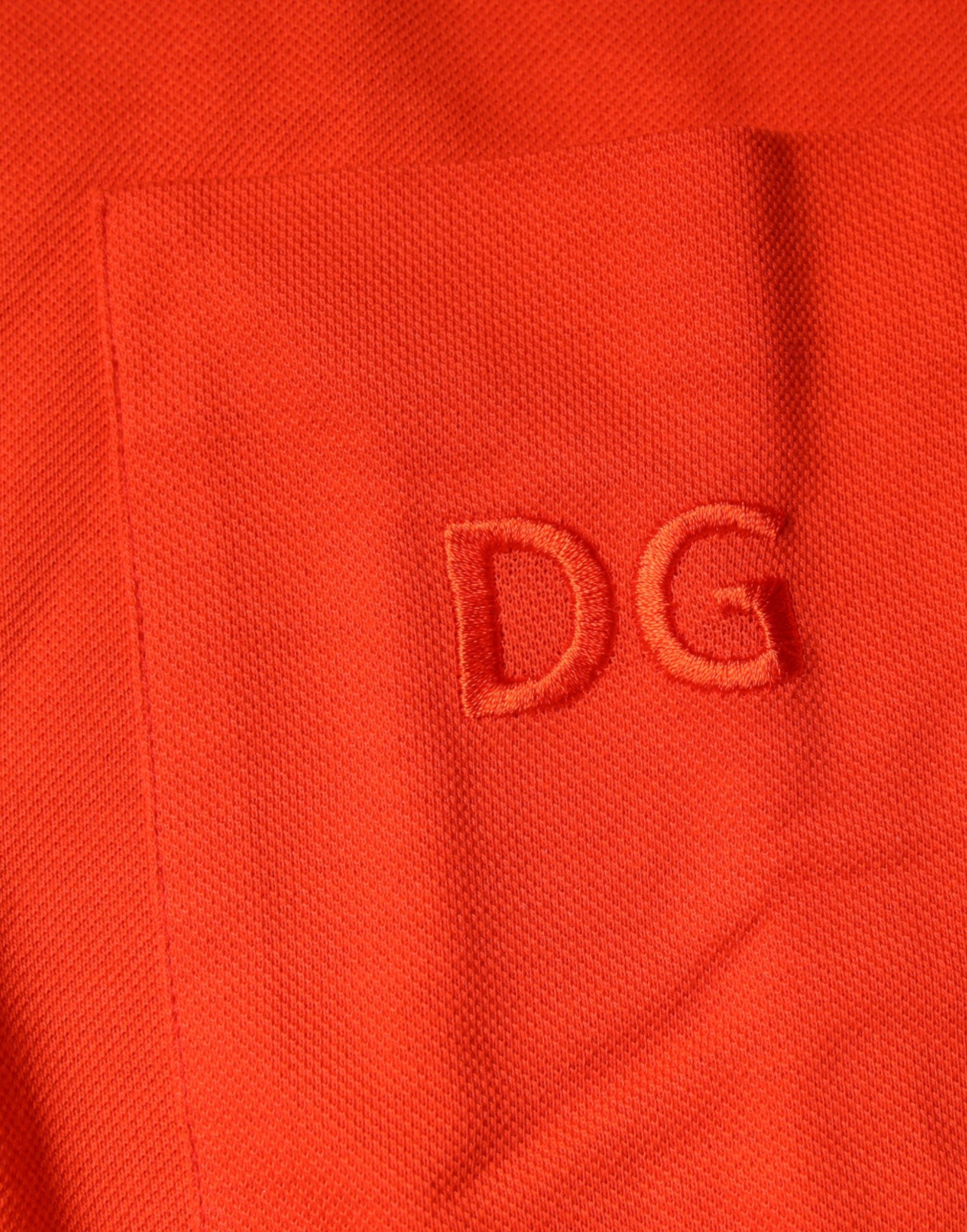 Dolce & Gabbana Orange Cotton Button Down Casual Polo Shirt by Dolce & Gabbana