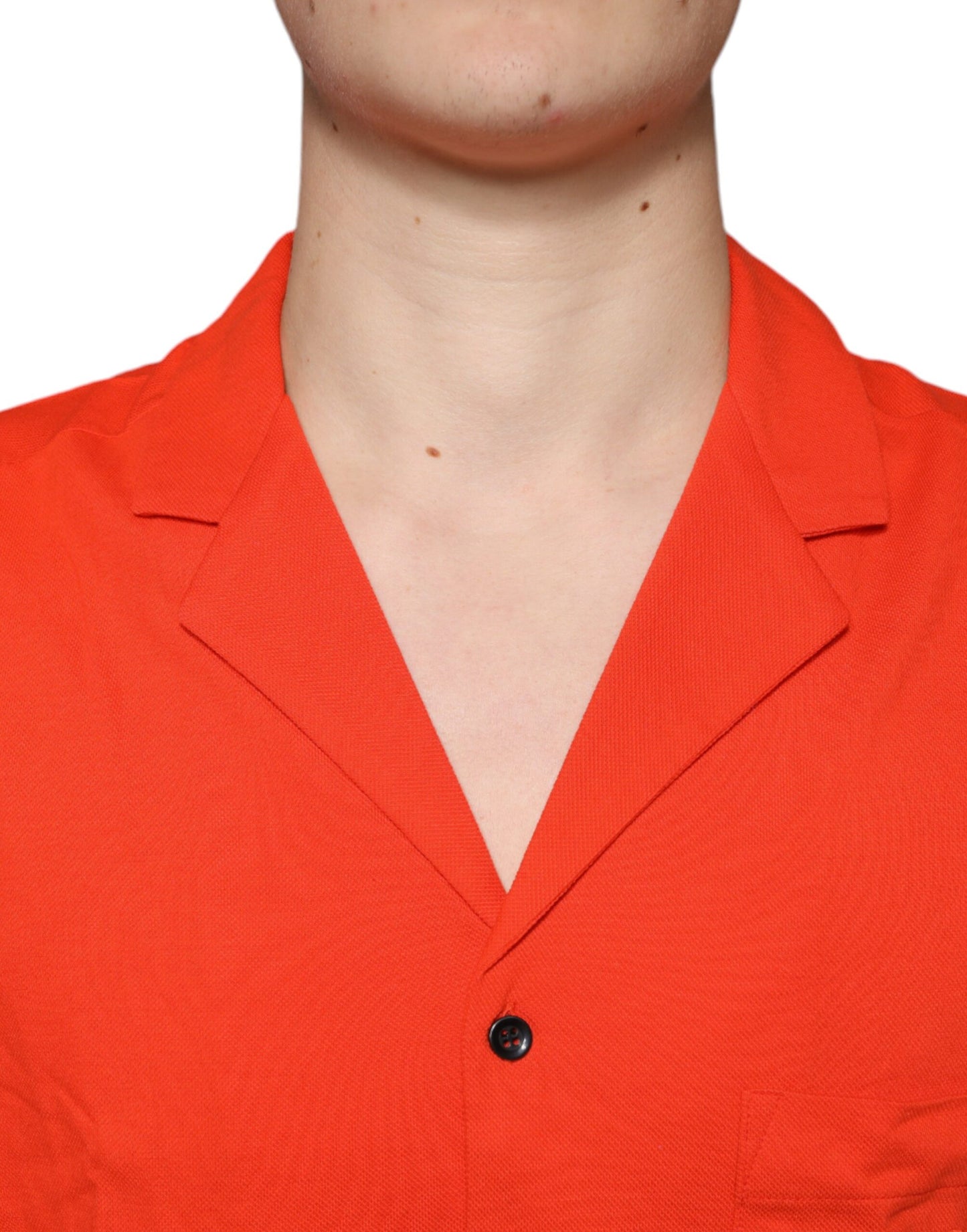 Dolce & Gabbana Orange Cotton Button Down Casual Polo Shirt by Dolce & Gabbana