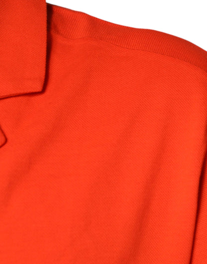 Dolce & Gabbana Orange Cotton Button Down Casual Polo Shirt by Dolce & Gabbana