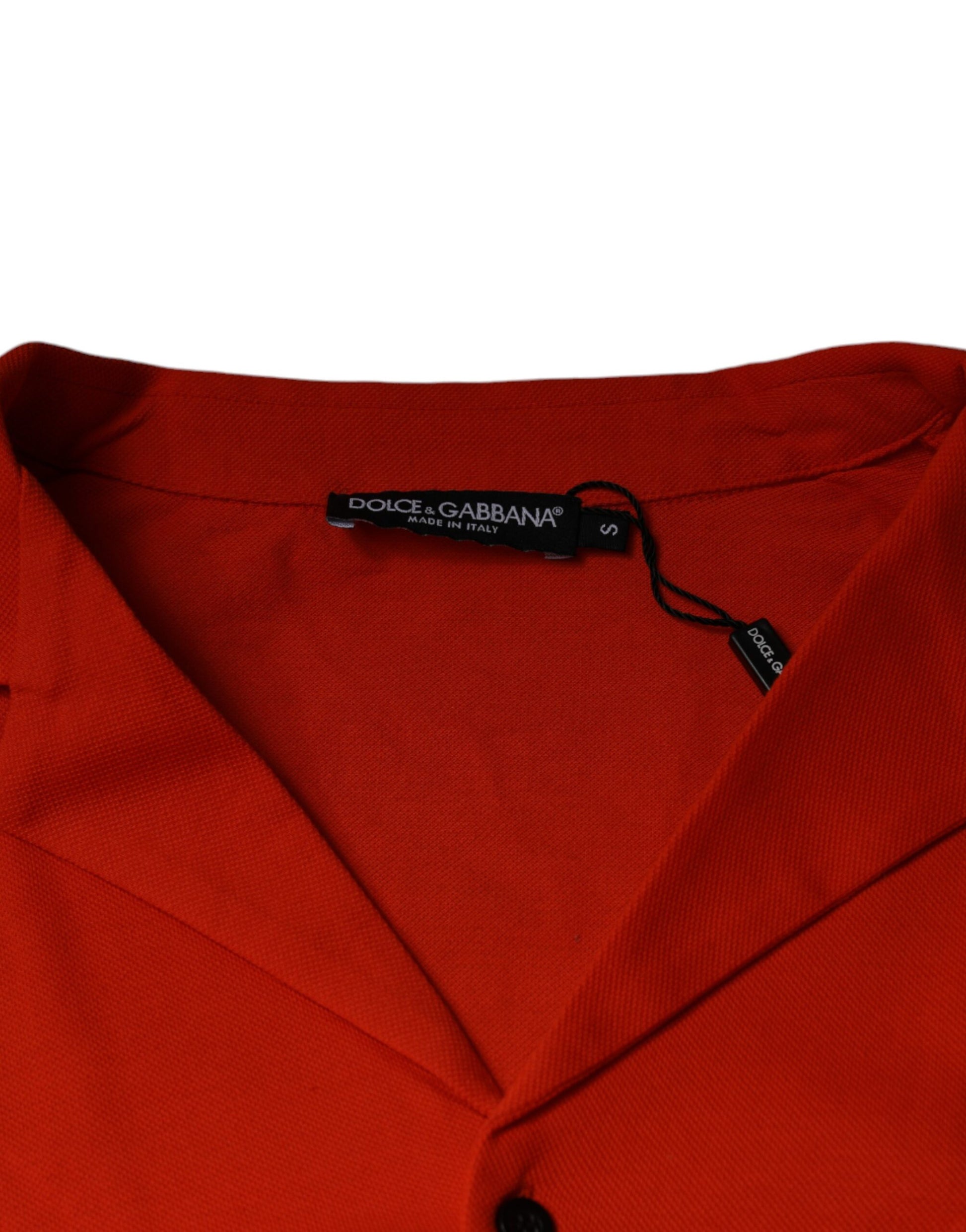 Dolce & Gabbana Orange Cotton Button Down Casual Polo Shirt by Dolce & Gabbana