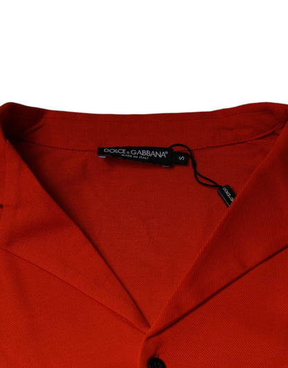 Dolce & Gabbana Orange Cotton Button Down Casual Polo Shirt by Dolce & Gabbana