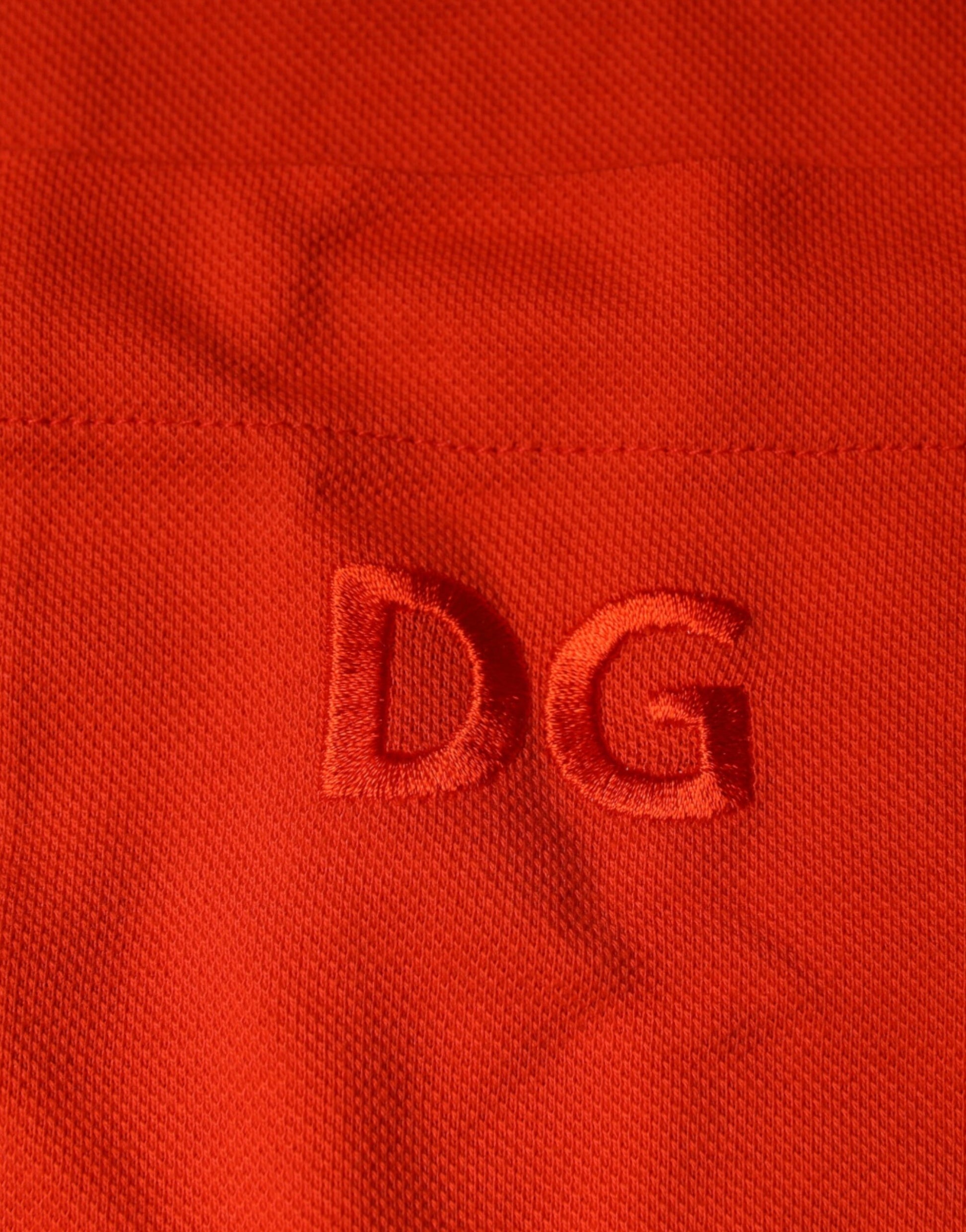 Dolce & Gabbana Orange Cotton Button Down Casual Polo Shirt by Dolce & Gabbana