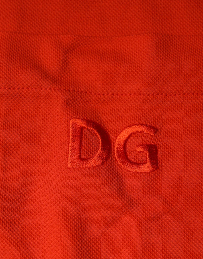 Dolce & Gabbana Orange Cotton Button Down Casual Polo Shirt by Dolce & Gabbana