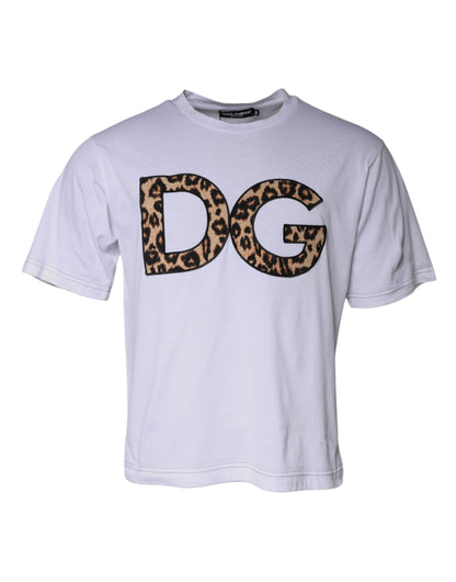 Dolce & Gabbana White DG Logo Cotton Shorts Sleeves T-shirt by Dolce & Gabbana
